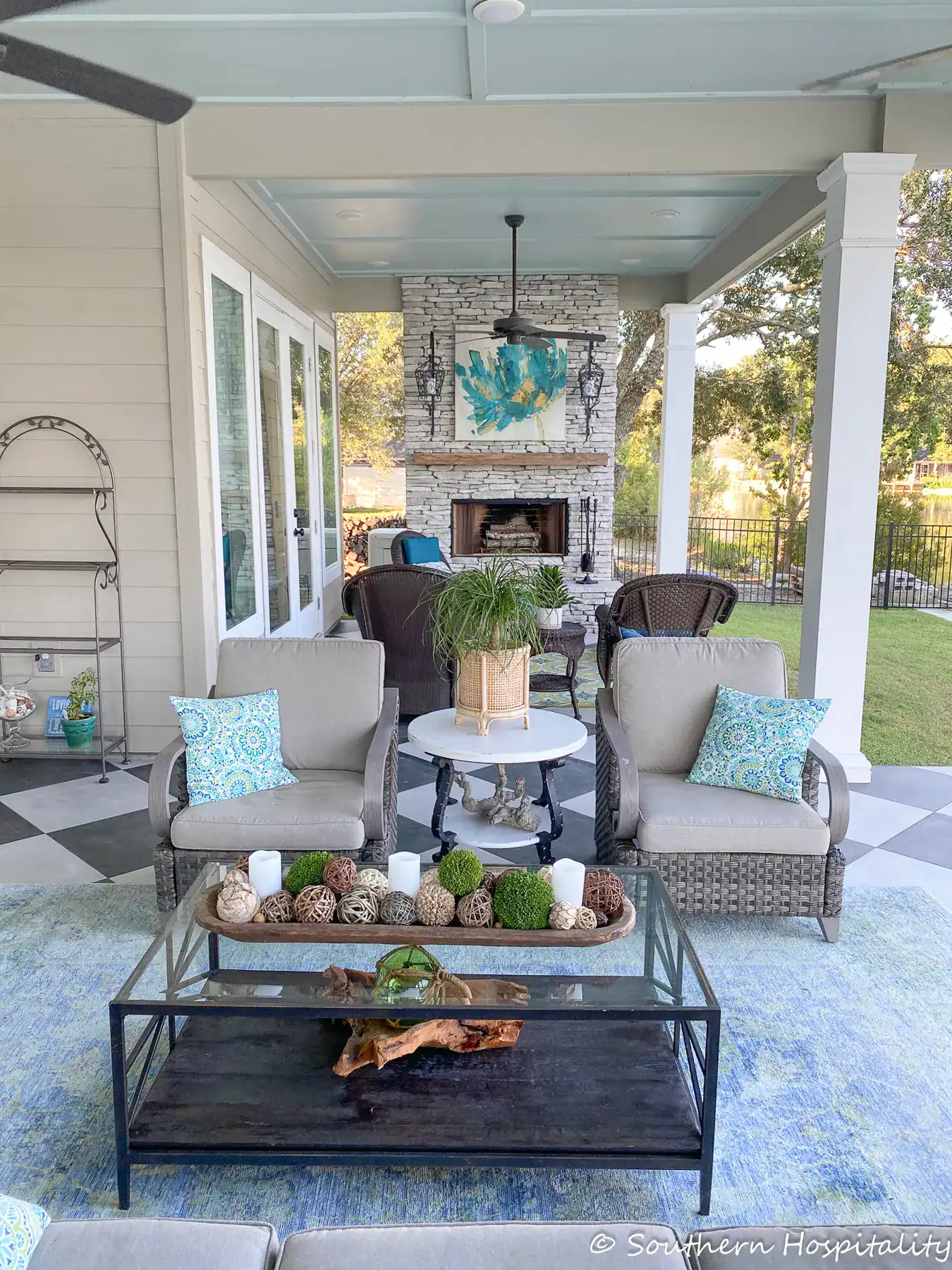 Lake house porch decor