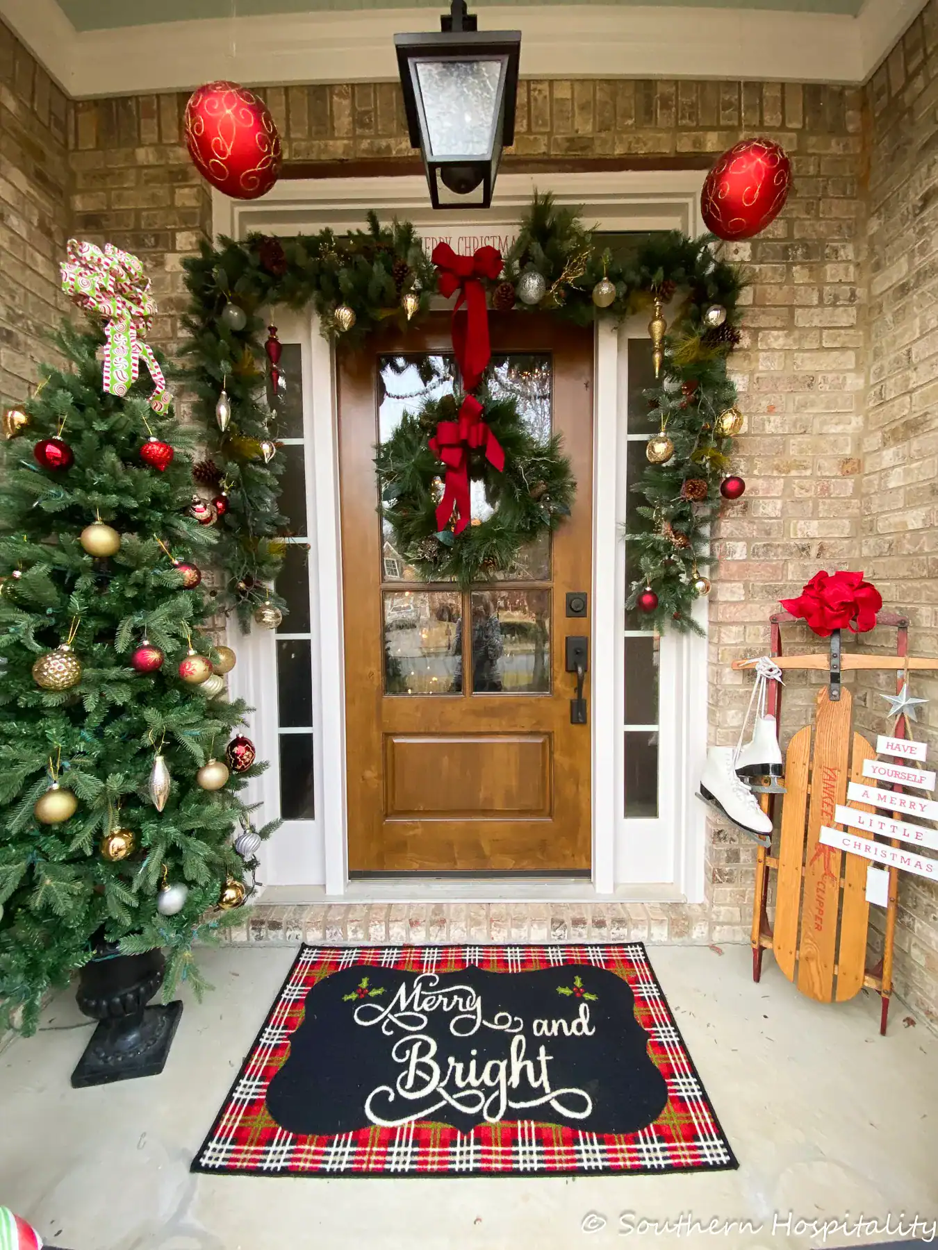 Festive Christmas Front Porch
