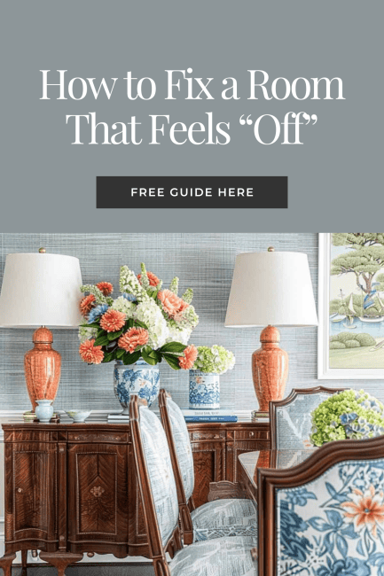 Does your room feel off even though you can’t figure out why? These decorating tips will help you fix layout, lighting, color, and accessories so your space feels right. Save these ideas for later!