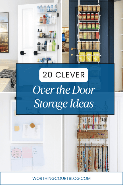 Running out of space? These 20 clever back of door storage ideas will help you organize your bathroom, pantry, closets, and more—without taking up extra room! From baskets to command centers, these easy solutions are perfect for getting organized in small spaces. Save this for your next organizing project!