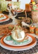 Thanksgiving tablescape with traditional decor and colors