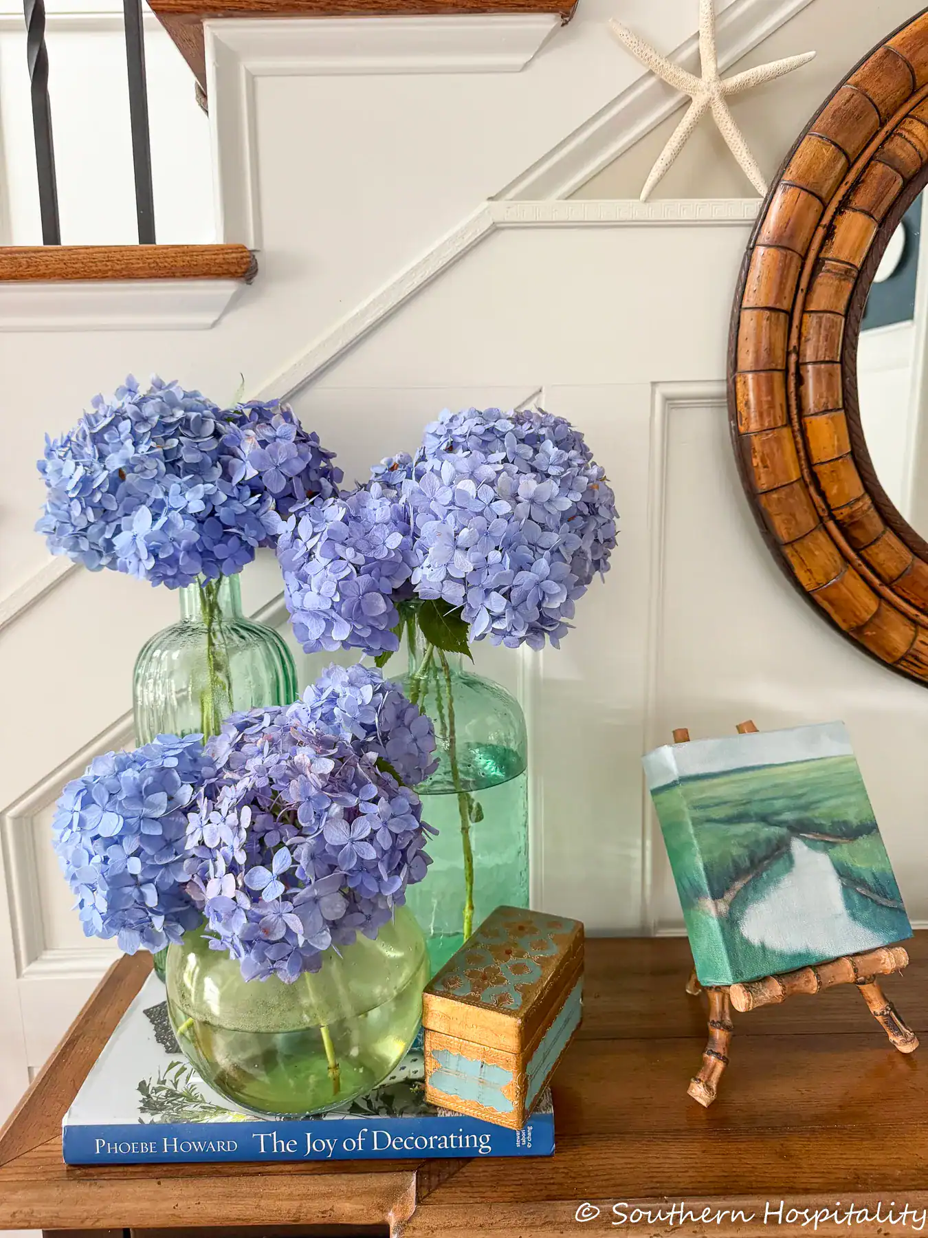 Decorating with blue hydrangeas